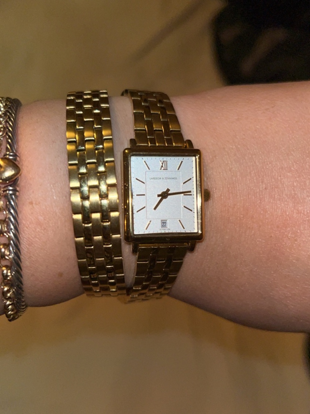 Larsson & Jennings Gold-Tone Square Dial Women's Watch